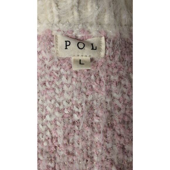 Pol fuzzy pink preppy Y2k argyle sweater lg - Picture 6 of 8